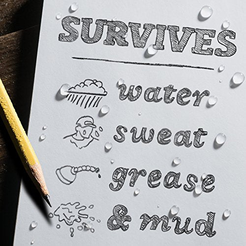 Rite in the Rain Weatherproof Mini-Stapled Notebook, 3 1/4" x 4 5/8", Black Cover, Universal Pattern, 3 Pack (No. 771FX-M)