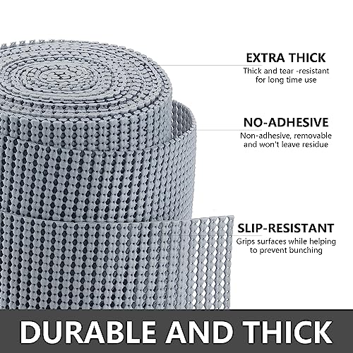 TJWODO Shelf Cabinet Liner,Drawer Liners Non Adhesive Easiest Install Mat, Strong Grip Bottom,Easy Clean Non Slip Shelving Liner for Kitchen Cabinets,12" x10'