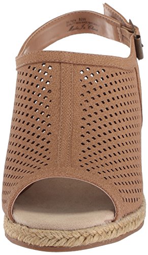 Easy Street Women's Stacy Wedge Sandal, Blush Linen Print, 7 Wide