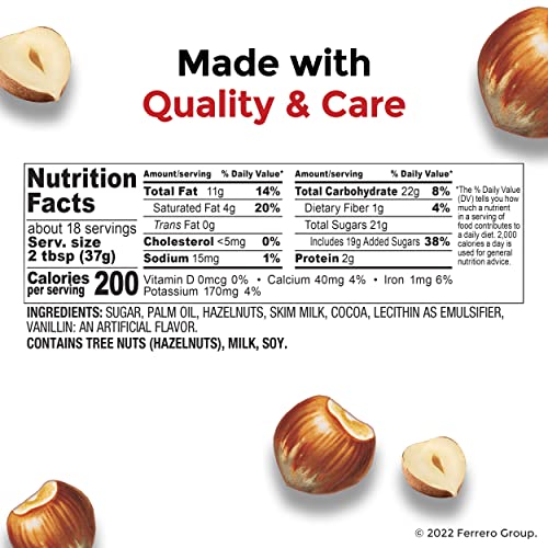 Nutella Hazelnut Spread Mini Jars, 64 Mini Jars, Baking Supplies, Great For Restaurants And Bakeries, 56.32 Oz Total