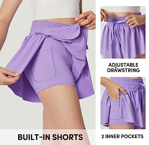 IUGA Girls Butterfly Shorts Athletic Flowy Shorts with Pockets Preppy Clothes Tennis Dance Cheer Shorts Teen Girls Mint Green