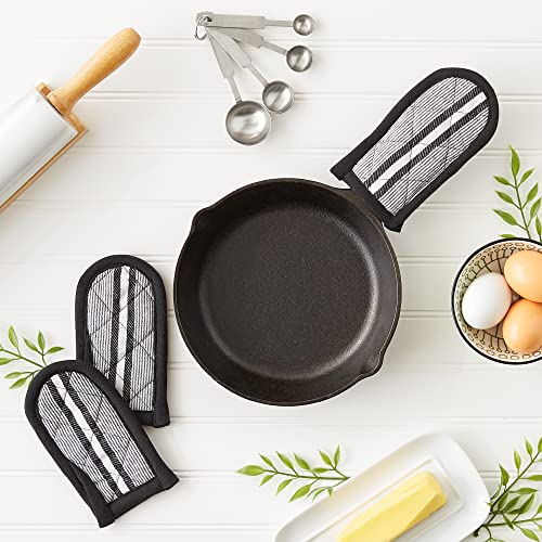 DII Double Strip Chef Kitchen Cooking & Baking Collection, Pan Handle Set, 6x3, Aqua, 3 Piece