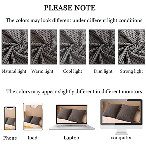 COCOPLOCEUS Pillow Cover 26x26 1 Piece Cotton Euro Sham with Hidden Zipper Wrinkle Resistant Breathable Decorative Waffle Weave Pillowcase for Couch, Sofa, Bedroom Car, Chocolate Grey