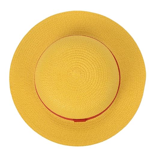 Straw Hat Performance Animation Cosplay Accessories Hat Summer Sun Hat Yellow