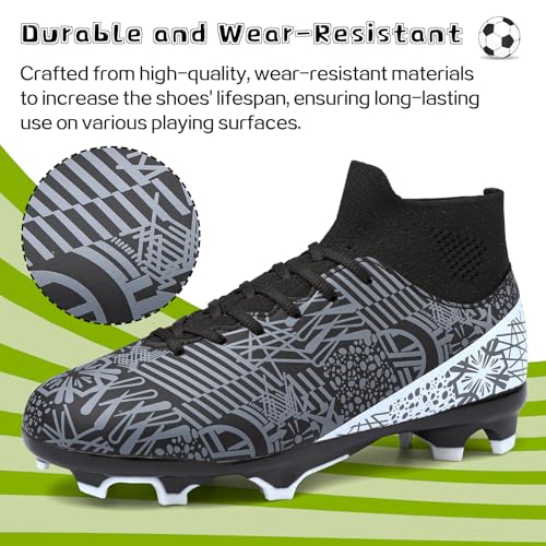 Kids Soccer Cleats Boys Girls Football Cleats Youth Baseball Cleats Zapatos de Futbol Para Niños Athletic Outdoor Soccer Shoes High Top Football Shoes indoor soccer Professiona Training Football Boots