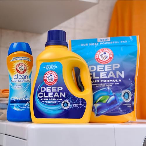 ARM & HAMMER Deep Clean Stain Formula, Laundry Detergent Power Paks, 44 ct.
