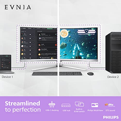 PHILIPS Evnia 34M2C8600 QD OLED Curved Gaming Monitor, WQHD Resolution, 175Hz, AMD FreeSync Premium Pro, USB-C Docking, Height Adjustable, 4-Year Advance Replacement, Xbox PS5 Switch Compatible