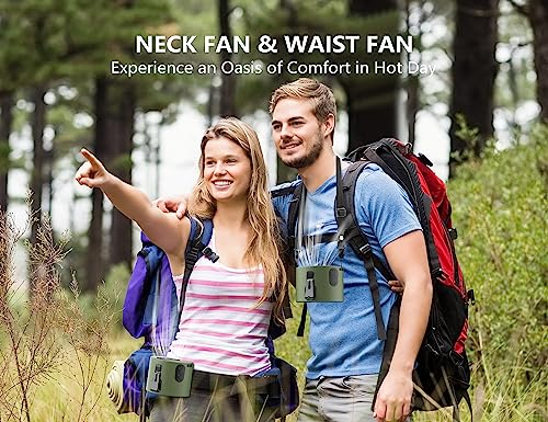 AddAcc 2024 Upgrade 10000mAh Waist Fan, 12000RPM Strong Airflow, Rechargeable Clip Belt Fan, 10 Speed, Max 24H Working Time, Personal Shirt Fan for Outdoor, Jobsite, Farms, Gifts for Men