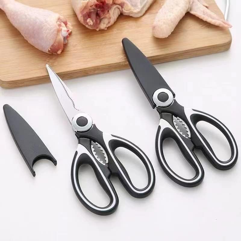 Kitchen Scissors Stainless Steel Sharp Blades - Multipurpose Kitchen Scissors Heavy Duty for Meat, Chicken, Fish, Vegetables, and Herbs – Bottle Opener