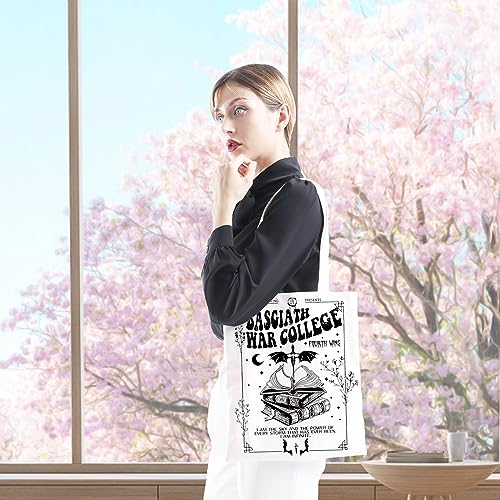 GJTIM Romantasy Dark Academia Dragons YA Fantasy book Inspired Gift Bookish Merch Dragon Rider Basgiath War College Tote Bag (War College Tote)