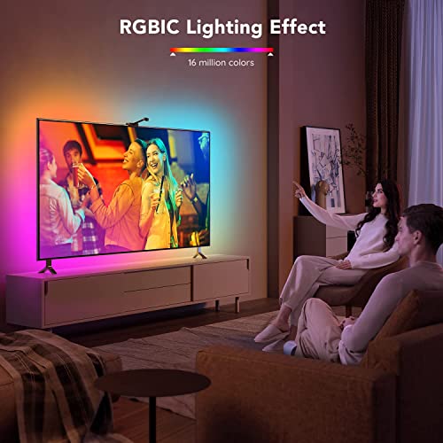 Govee Envisual LED Backlights for 75-85 inch TVs, 16.4ft RGBIC WiFi DreamView T1 TV Backlights with Camera, Works with Alexa & Google Assistant, App Control, LED Lights Scene Mode, H6199