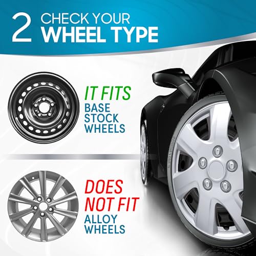 BDK Hubcaps Wheel Covers For (2006-2014) Toyota Camry 16 Inch Hubcaps Set Of 4, Snap-on Direct OEM Replacement For Toyota Camry Hubcaps 16 Inch Wheel Covers Impact-Resistant High Durability