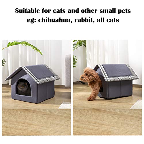 Hollypet Cozy Pet Bed House Warm Cave Sleeping Bed Puppy Nest for Cats and Small Dogs, Blue