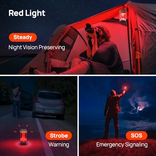 Consciot LED Camping Lantern, USB-C Rechargeable, 5 Light Modes 3 Color Temperatures 4400mAh Battery | Disassembly Free Design & Magnetic | Dimmable Flash Light & Night Light for Indoor and Outdoor