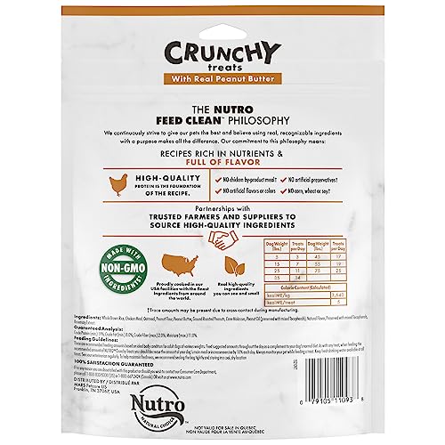 NUTRO Crunchy Dog Treats with Real Peanut Butter, 16 oz. Bag