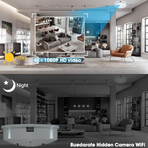 DAIFAC Hidden Camera Wireless Spy Camera HD Smoke Detector,WiFi Remote Real-Time Home Nanny Cam,Security Mini Small Pet Camera,Indoor Camera for Home Security/Office