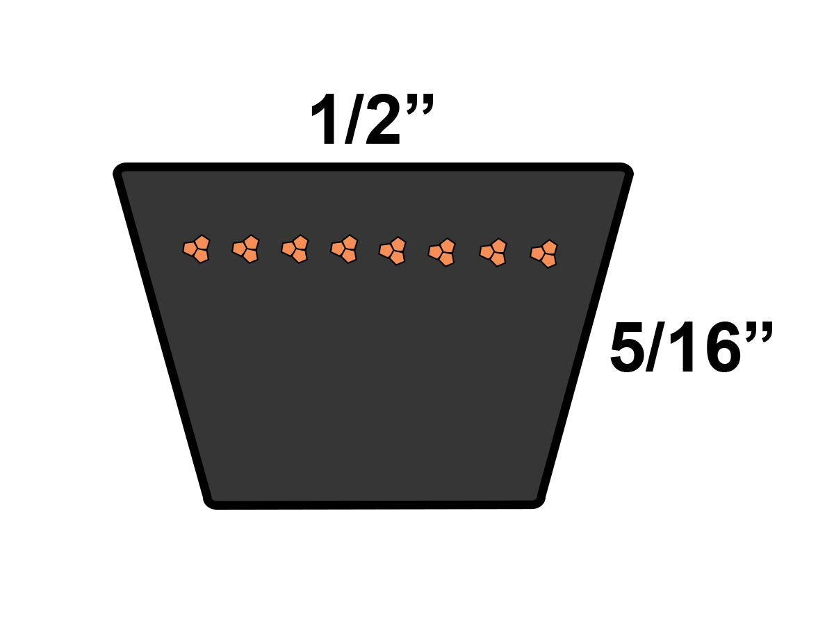 D&D PowerDrive AX72 V Belt, Rubber, 1/2" x 74" OC