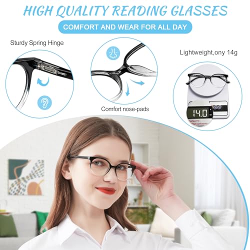 OCCI CHIARI Reader Sunglasses Women UV Protection Outdoor Reader Glasses 0.5 0.75 1.0 1.25 1.5 1.75 2.0 2.25 2.5 2.75 3.0 3.25 3.5 3.75 4.0 (Purple, 250)