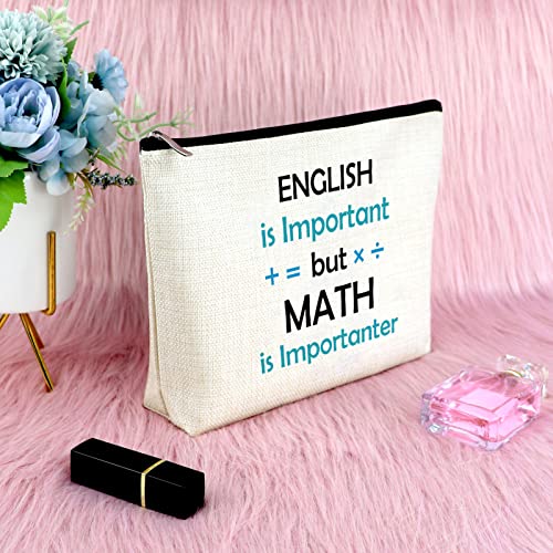 Math Teacher Appreciation Gift Makeup Bag Birthday Gift for Teacher Tutor Math Teacher Gift for Women Thank You Gift for Teacher Makeup Pouch Funny Gift for Mathematics Lovers Cosmetic Travel Bag