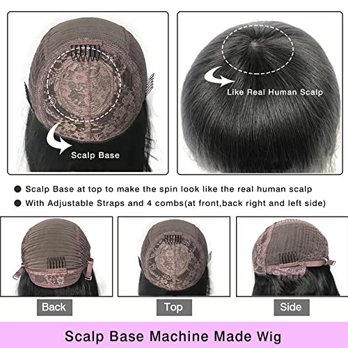 INSBEAUTY Jerry Curly Human Hair Wigs With Bangs 200% Density Virgin Human Hair Glueless Scalp Base Top Full Machine Made Wig For Black Women Brazilian Curly Wigs Natural Color 14 Inch