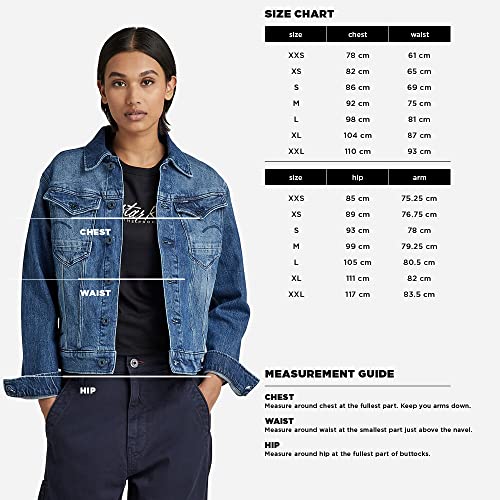 G-Star Raw Women's 3301 Slim Fit Denim Trucker Jacket, Sun Faded Stone, XS