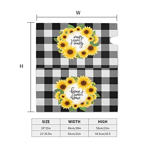 Buffalo Plaid Sunflower Wreath Mailbox Covers Magnetic Standard Size 18" X 21" Home Sweet Home Mailbox Cover Decorations Wrap