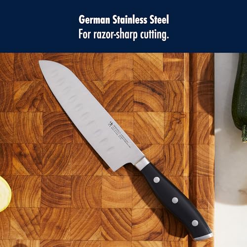 HENCKELS Forged Accent Razor-Sharp 2-pc Knife Set, Santoku Knife 5 Inch, Santoku Knife 7 Inch, German Engineered Informed by 100+ Years of Mastery,Black