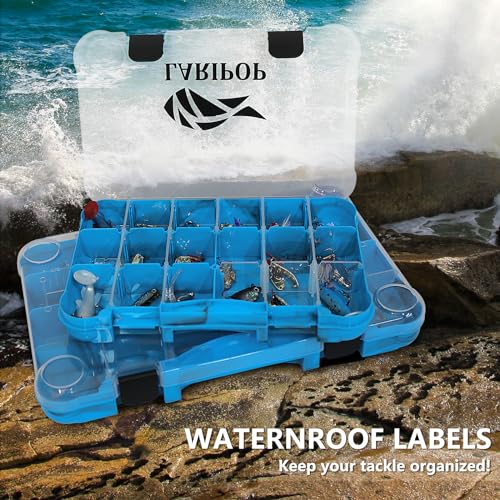 LARIPOP Tackle Boxes, Fishing Plastic Box, Transparent Plastic Storage Organizer Box,Tool Box, Bait Separator -Angler's equipment- 2 Packs /4 Packs Tackle Trays - Parts Box