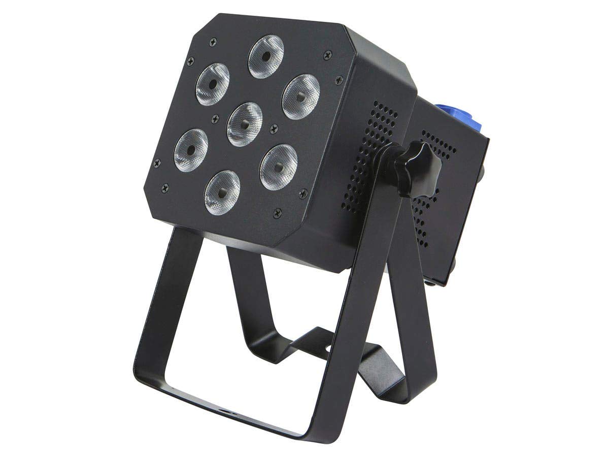 Monoprice Super-Bright PAR Stage Light (RGBAW-UV) 7X 12-Watt LEDs, Built-in Program Fade, Strobe, Color Changing, and Sound Activation Modes - Stage Right Series