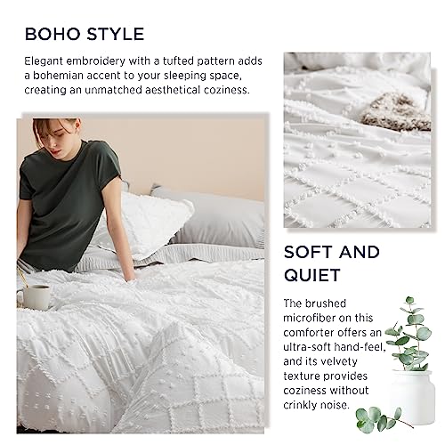 Bedsure Twin/Twin XL Comforter Set - Pumpkin Boho Twin Extra Long Comforter Set for College, Shabby Chic Dorm Bedding Set, 2 Pieces Modern Farmhouse Bed Set, Includes 1 Pillow Sham