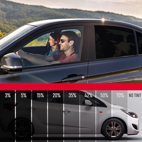 United Window Tint Universal Black 5% VLT 20" in x 100'Ft x3Rolls Standard Dyed 1Ply Film Black Color - Privacy Tint for Car, Home, Blocks UV/IR Rays, Reduce Heat & Glare (3Rolls of 5% 20Inch)