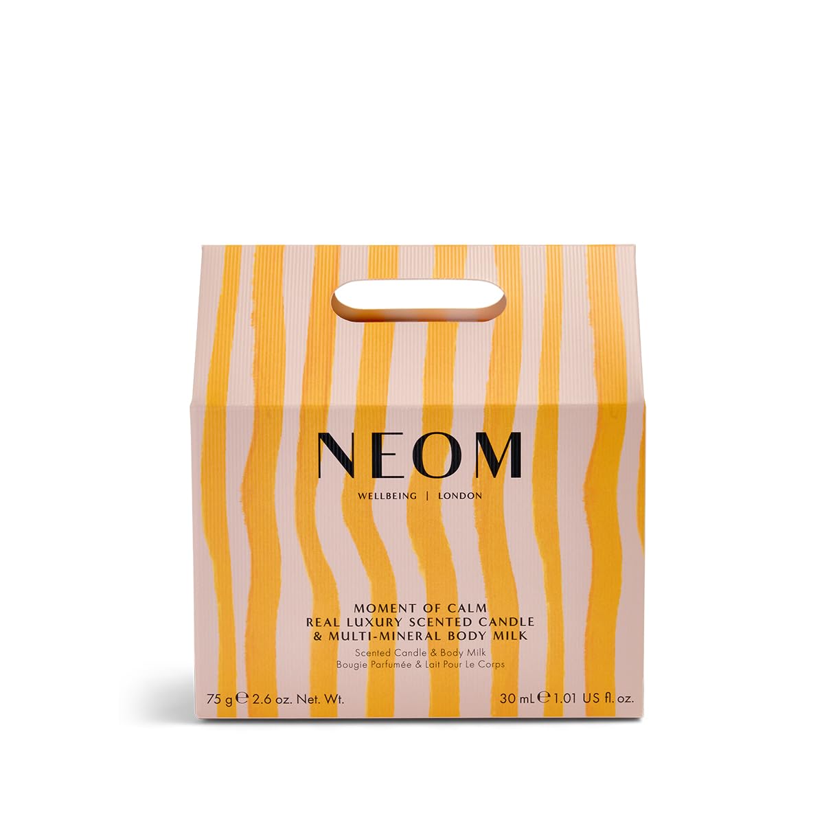 NEOM- Moment of Calm Gift Set | Real Luxury Travel Candle & Real Luxury Multi-Mineral Body Milk 30ml