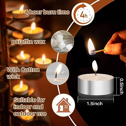 MAQIHAN Paraffin Tealight Candles Bulk 25PCS - Paraffin Tea Candles Tea Lights Candles Tea Tree Lights Mini Votive Paraffin Candles with Cotton Wick for Home,Pool,Shabbat,Wedding,Emergencies,Christmas