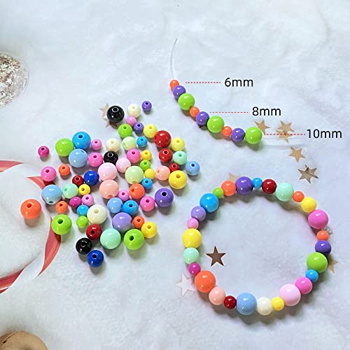 LIMAOLLY 200 Pcs 10mm Acrylic Round Pastel Beads Candy Color Plastic Spacer Beads for DIY Necklace Bracelet Earring Jewelry Making (Light Royal Blue)