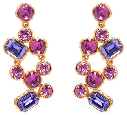 Oscar de la Renta, Crystal Scramble Earrings, Amethyst Multi