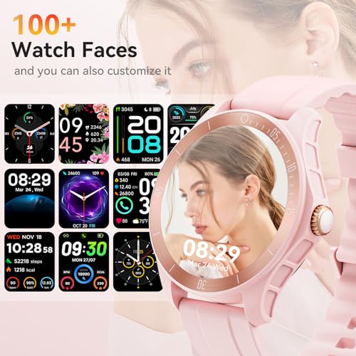 Smart Watch for Women Men Android & iPhone Compatible, Fitness Watch Bluetooth Call & Receive Text, 1.8" Smartwatch with Alexa/Heart Rate/SpO2/Sleep Monitor/Calorie Step Tracker, 7-Day Battery