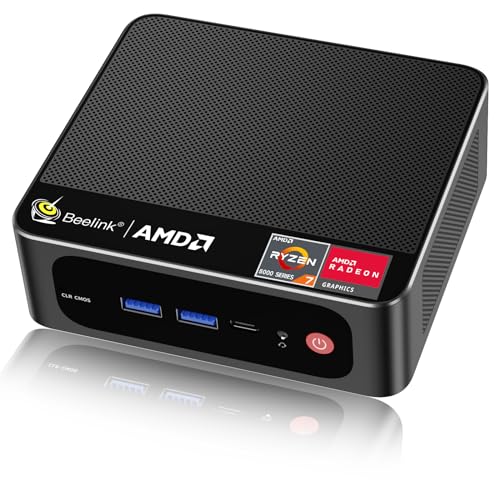 Beelink Mini PC AMD Ryzen 7 5800H Up to 4.4GHz 8C/16T, SER5 16GB RAM 1TB SSD Graphics 8core 2000 MHz, M.2 SSD NVME 2280 Mini Computer WiFi 6/BT5.2/HDMI/DP/USB3.2,Gaming/Office