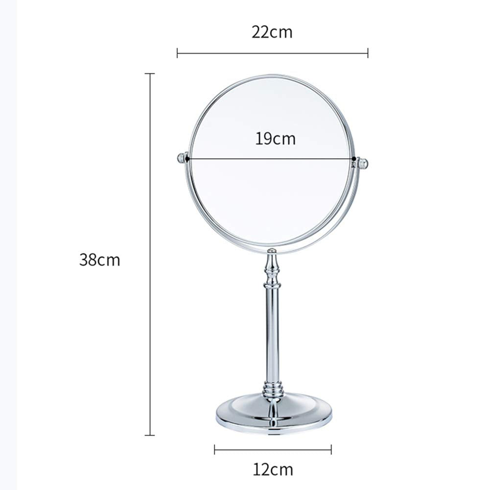 fcya Makeup Mirror,Magnifying Mirror 1/20X Magnification, Large Table top Two-Sided Swivel Vanity Mirror, Chrome FinishStyle 1-8 inches