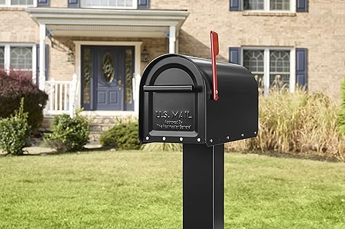 ARCHITECTURAL MAILBOXES 5560B-R-10 Architectural Mailboxes Sequoia Post Mount Mailbox, Large, Black