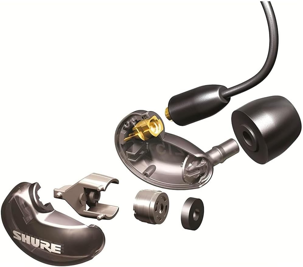 Shure SE215 PRO Wired Earbuds - Professional Sound Isolating Earphones, Clear Sound & Deep Bass, Single Dynamic MicroDriver, Secure Fit in Ear Monitor, Plus Carrying Case & Fit Kit - Black (SE215-K)