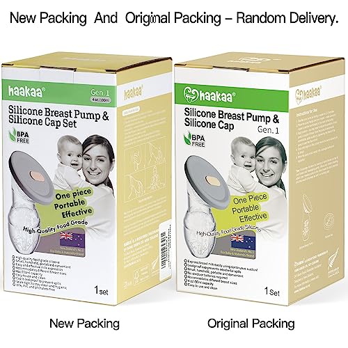 Haakaa Manual Breast Pump with Base 4 Fl Oz/100ml+Lid (Blush), Gen.2
