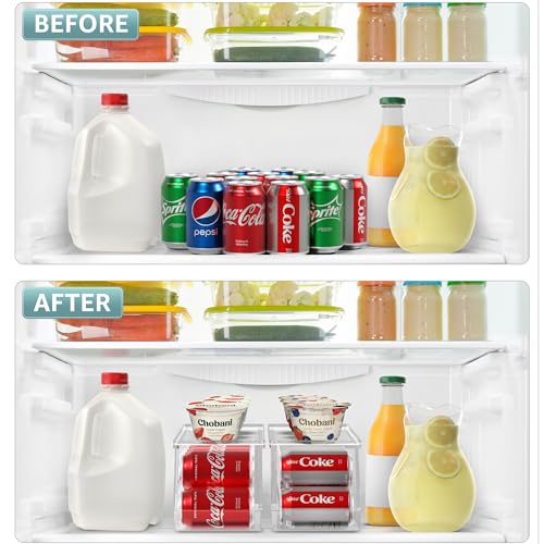 Sorbus Soda Can Organizer for Refrigerator - Stackable with Lid, Holds 12 Cans Each, BPA-Free - Fridge Organizers and Storage, Soda Can Dispenser for Refrigerator (1 Pack)