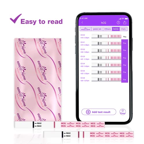 Easy@Home 40 Pregnancy Test Strips with 40 Large Urine Cups - Accurate and Clear Detection for Early Pregnancy | Package May Vary