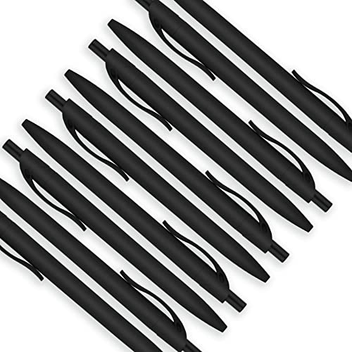 Deegtran 200 Pack Retractable Black Barrel Click Pens, Medium Point, Smooth Ink, 1.0MM