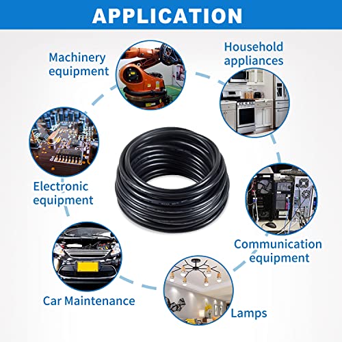 Matugajp 16awg 1.3mm² Electrical Wire 6 Core Extension Cable 20feet UL2464 DC 5V/12V/24V/300V 16 Gauge Oxygen Free Stranded Tinned Copper Wire