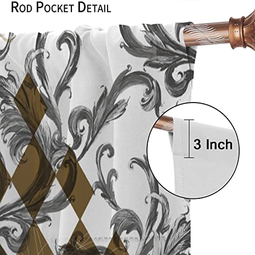 Rooster Curtains, Farm Chicken Vintage Country Animal Rooster Bossippia Farmhouse, Kitchen Cafe Living Room Blackout Curtains42x54in