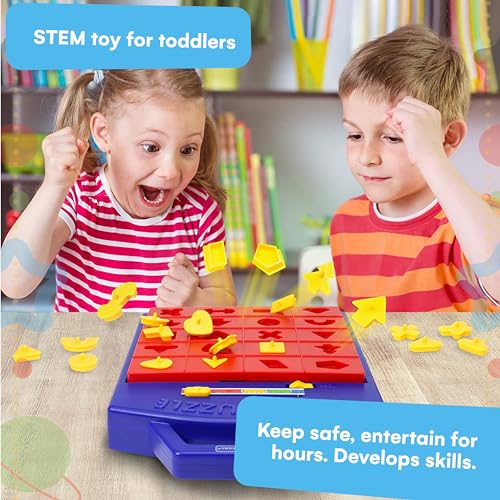 Winning Fingers Shape Toy Puzzle Game – Pop Up Board Game with Shape Puzzles - Two Players Concentration Games Puzzle Board Matching Game - Educational Toy for Kids 3 Years and Older