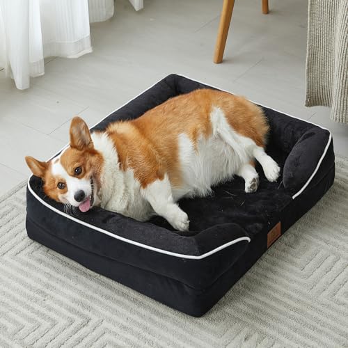 WNPETHOME Waterproof Dog Beds for Large Dogs, Orthopedic XL Dog Bed with Sides, Big Dog Couch Bed with Washable Removable Cover, Pet Bed Sofa with Non-Slip Bottom for Sleeping