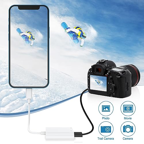 Lightning to USB Camera Adapter with Charging Port, USB Female OTG Adapter for iPhone iPad Models Support Connect Camera, Card Reader, USB Flash Drive, MIDI Keyboard Plug and Play