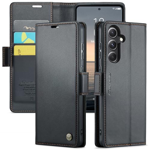 HAII Flip Wallet Case for Samsung Galaxy S24 Plus, with RFID Blocking Credit Card Slot Kickstand Magnetic Closure Protective Cover for Samsung Galaxy S24 Plus 5G (2024) (Black)